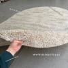 Бежевый с Белым Овальный Ковер С Длинным Ворсом