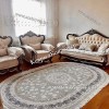 Ковер Медальон Для Гостиной Дизайн 30584 Серый Овал